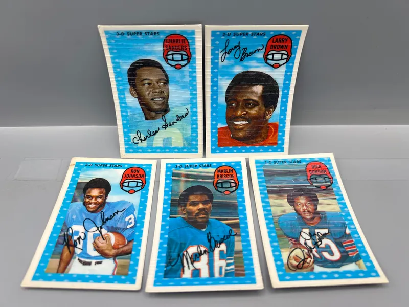 (5) 1971 Kellogg's 3-D Superstars Football Cards - Varying Conditions from auction in Greenville, Ohio — image 12