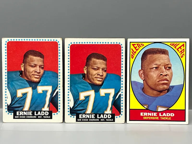 (3) 1964 & 1967 Topps Ernie Ladd Football Cards - Varying Conditions - Professional Wrestler - WWF, WCW, NWA, WON 4-Time Hall of Famer from auction in Greenville, Ohio — image 21