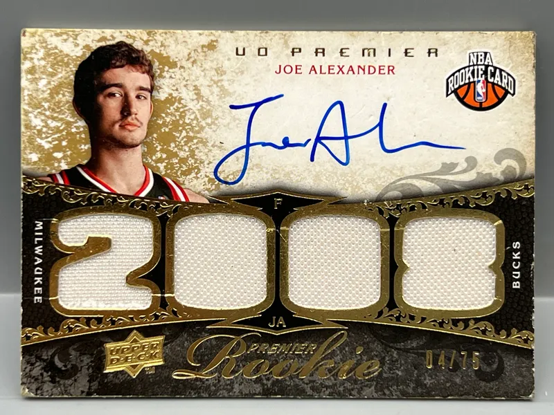2008-09 Upper Deck Premier Joe Alexander Rookie Patch Auto #/75 from auction in Greenville, Ohio — image 26