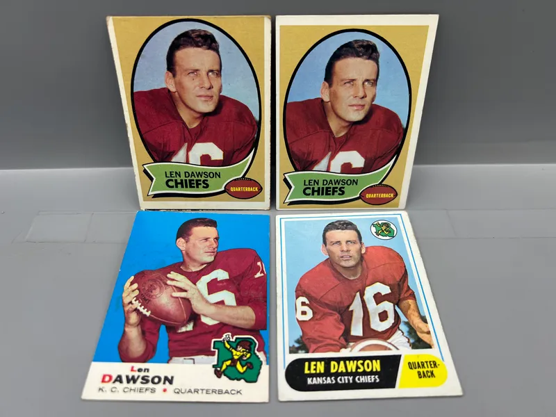 (4) 1968-70 Topps Len Dawson Football Cards - Varying Conditions from auction in Greenville, Ohio — image 30