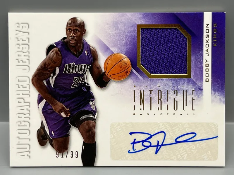 2012-13 Panini Intrigue Bobby Jackson Game Worn Patch Auto #/99 from auction in Greenville, Ohio — image 32