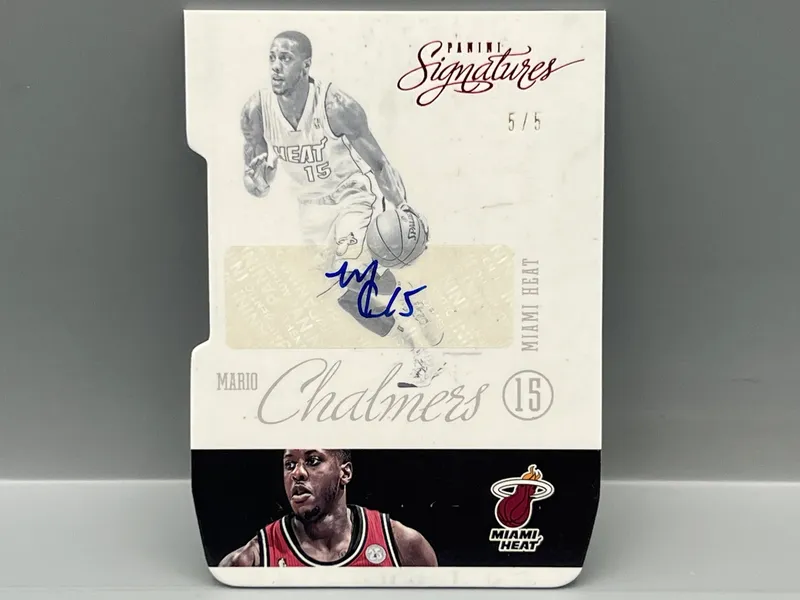 2012-13 Panini Signatures Mario Chalmers Red Die Cut Auto #5/5 from auction in Greenville, Ohio — image 35
