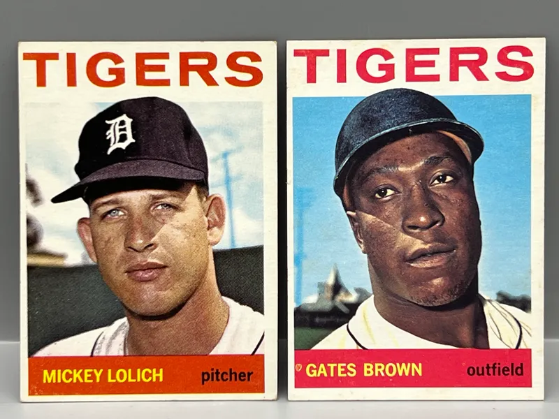 1964 Topps Mickey Lolich RC #128 & Gates Brown RC #471 from auction in Greenville, Ohio — image 37