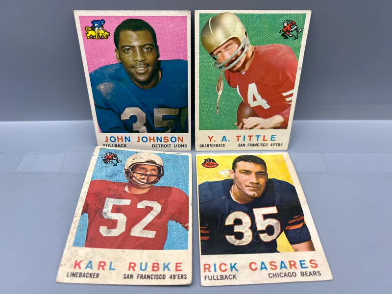 (4) 1959 Topps Football Cards W/ Y.A. Tittle - Varying Conditions from auction in Greenville, Ohio — image 42