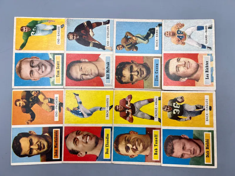 (8) 1957 Topps Football Cards - Varying Conditions from auction in Greenville, Ohio — image 45
