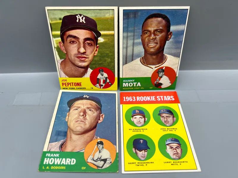 (4) 1963 Topps Baseball Cards - Varying Conditions from auction in Greenville, Ohio — image 46