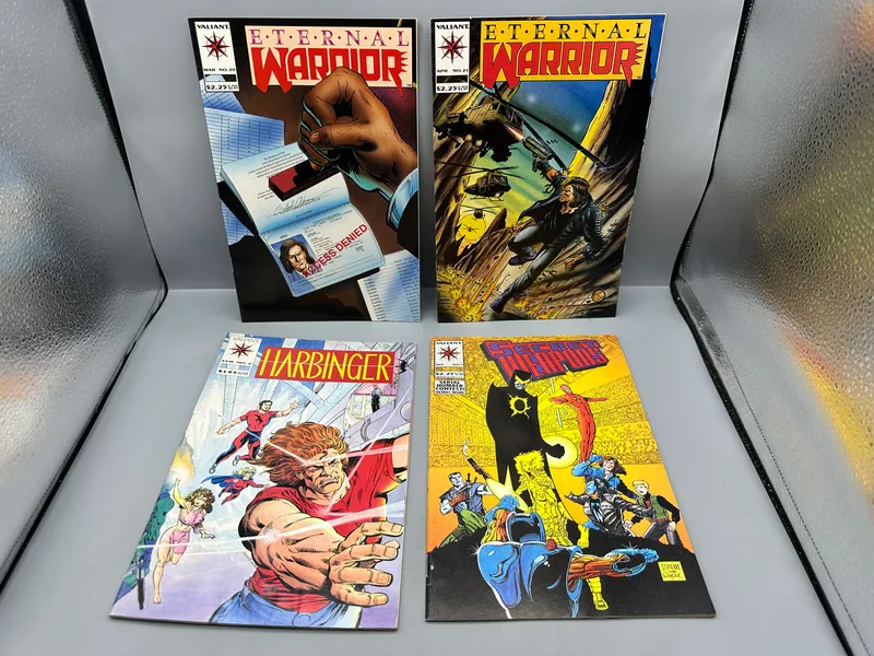 Valiant Comics lot of 4 including Harbinger #2 (1992) - 1st appearance of Harbinger Kids - Secret Weapons #1 (1993) and Eternal Warrior #20-21 (1994) from auction in Greenville, Ohio — image 19