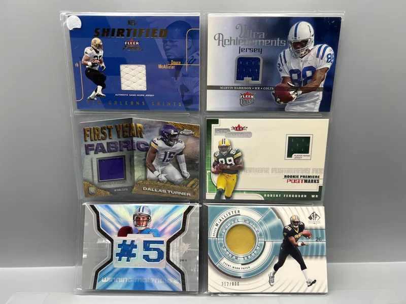 (6) Assorted Football Jersey Relic Cards W/ Marvin Harrison from auction in Greenville, Ohio — image 4