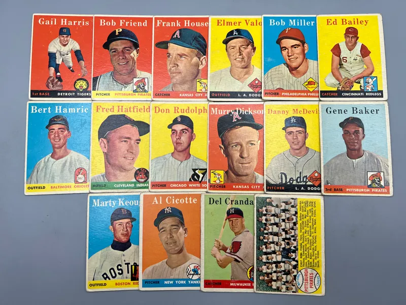 (16) 1958 Topps Baseball Cards - Varying Conditions from auction in Greenville, Ohio — image 8