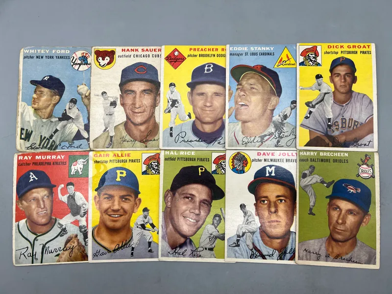 (10) 1954 Topps Baseball Cards W/ Whitey Ford (Poor condition) - Varying Conditions from auction in Greenville, Ohio — image 14