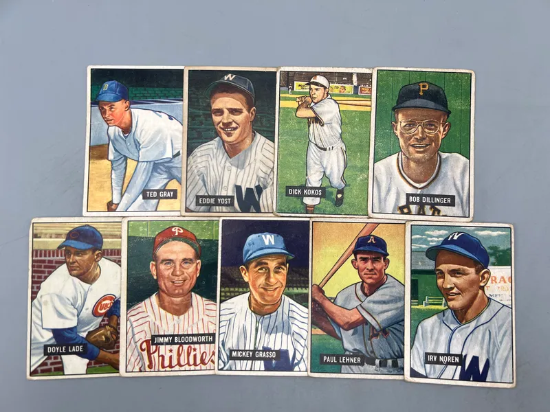 (9) 1951 Bowman Baseball Cards -Varying Conditions from auction in Greenville, Ohio — image 29