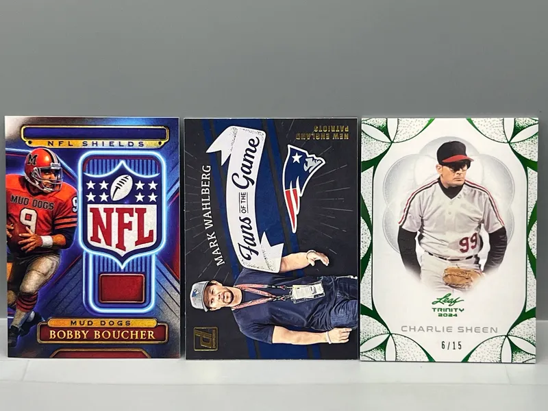 (3) Sports Fan & Movie Cards - Custom Adam Sandler Card, Mark Wahlberg, & Charlie Sheen #6/15 from auction in Greenville, Ohio — image 37