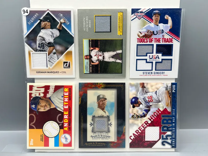 (6) Assorted Baseball Jersey Relic Cards W/ Albert Pujols from auction in Greenville, Ohio — image 43