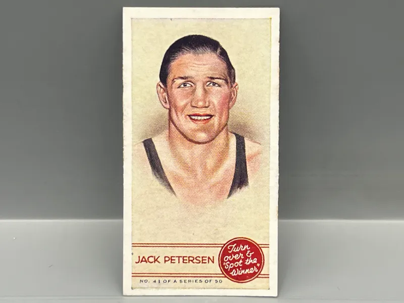 1937 Godfrey Phillips Turn Over And Spot The Winner Jack Petersen #41 - Two-time British Heavyweight Boxing champion from auction in Greenville, Ohio — image 4