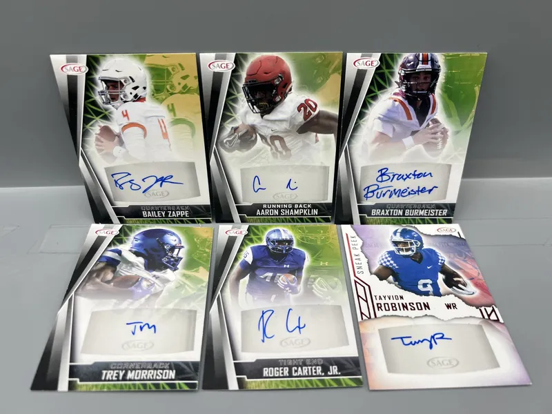 (6) Assorted Sage Football Pack Pulled RC Autos - Bailey Zappe from auction in Greenville, Ohio — image 12