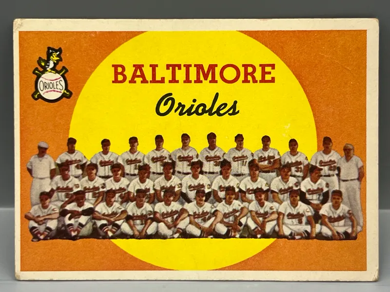 1959 Topps Baltimore Orioles Team Card #48 from auction in Greenville, Ohio — image 37