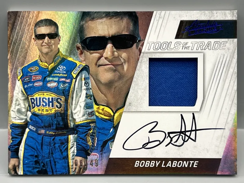 2017 Panini Absolute Racing Bobby LaBonte Tools of The Trade Race Used Patch Auto #/49 from auction in Greenville, Ohio — image 39