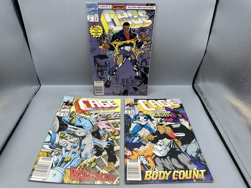 (3) 1992 Marvel Comics Cage #1, #2, and #3 - 1st appearance of Hardcore - Punisher guest appearance - newsstand editions from auction in Greenville, Ohio — image 25
