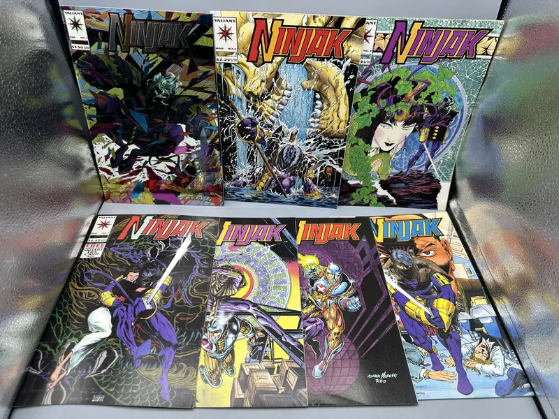 (7) 1994 Valiant Comics Ninjak #1-7 - Issue #1 wrap-around chromium cover - Joe Quesada and Mark Moretti art from auction in Greenville, Ohio — image 31
