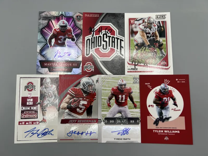 (7) Assorted Ohio State Football Auto Cards - Mix of pack-pulled and in-person autos - In Person Autos Have No COAs from auction in Greenville, Ohio — image 7