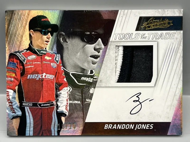 2017 Panini Absolute Racing Brandon Jones Tools of The Trade Race Used Patch Auto #/10 from auction in Greenville, Ohio — image 40