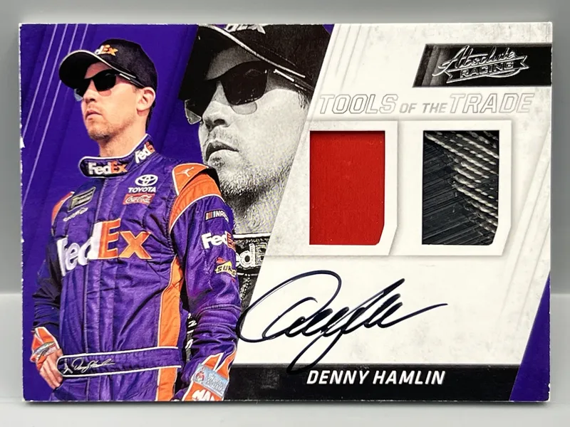 2017 Panini Absolute Racing Denny Hamlin Tools of The Trade Race Used Patch Auto from auction in Greenville, Ohio — image 46