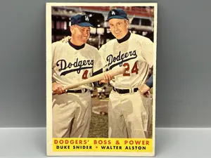 1958 Topps Dodger's Boss & Power Duke Snider/Walt Alston #314
