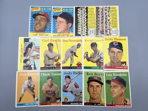 (14) 1958 Topps Baseball Star Player & Team Cards - Varying Conditions