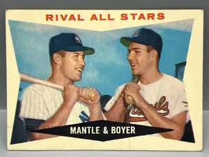1960 Topps #160 Mickey Mantle & Boyer / Rival All Stars