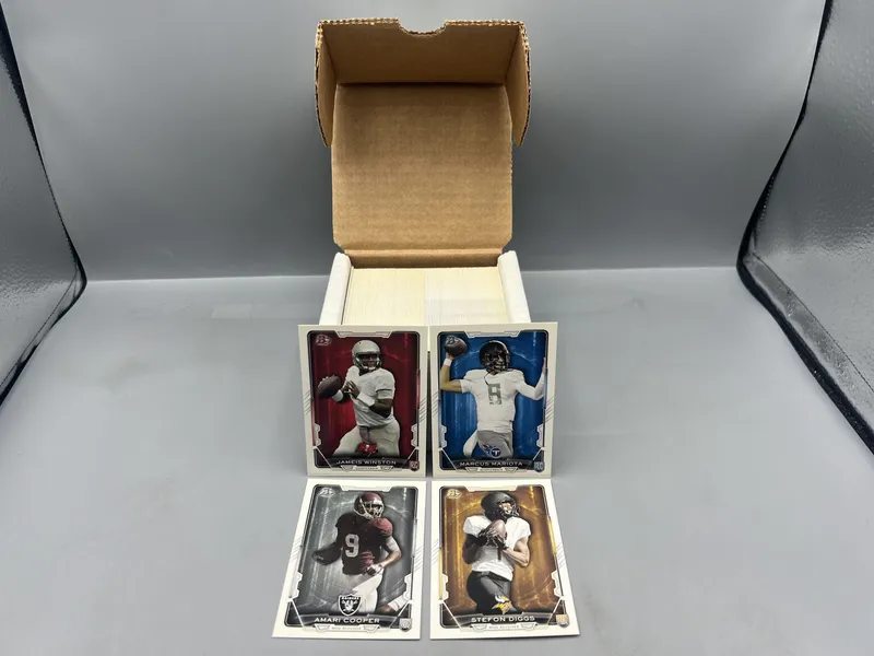 2015 Bowman Football Complete Set W/ Jameis Winston RC, Marcus Mariota RC, Stefon Diggs RC, & Amari Cooper RC from auction in Greenville, Ohio — image 11