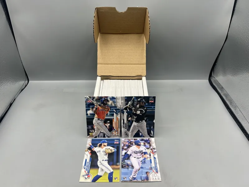 2020 Topps UK Edition Baseball Complete 200 Card Set W/ Yordan Alvarez RC, Luis Robert RC, Bo Bichette RC, & Gavin Lux RC from auction in Greenville, Ohio — image 14