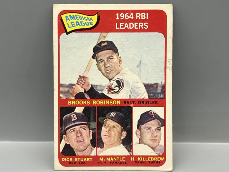 1964 Topps #5 - AL RBI Leaders W/ Mickey Mantle from auction in Greenville, Ohio — image 16