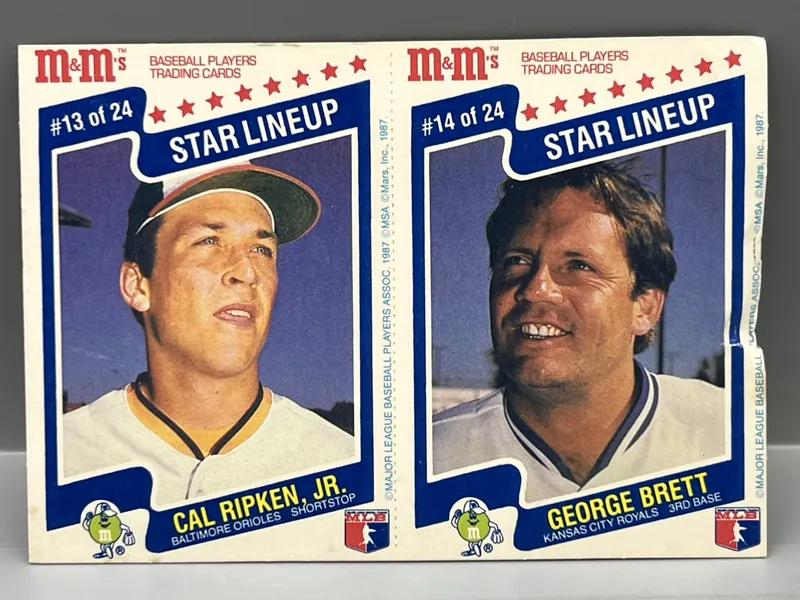 1987 M&M Cal Ripken Jr/George Brett Star Lineup Uncut Panel from auction in Greenville, Ohio — image 42