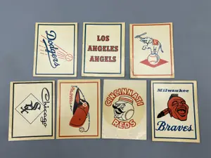 (7) 1961 Fleer Baseball Double Bubble Decal Stickers