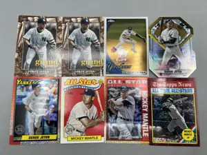(8) Modern Derek Jeter & Mickey Mantle Baseball Cards W/ Inserts