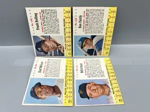 (4) 1963 Post Cereal Baseball Cards - Hand Cut