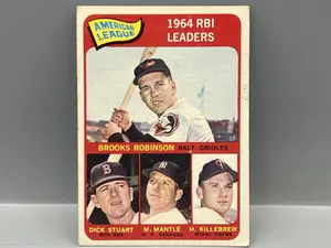 1964 Topps #5 - AL RBI Leaders W/ Mickey Mantle