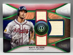 2025 Topps Tribute Matt Olson Green Triple Game Used Relic #/99