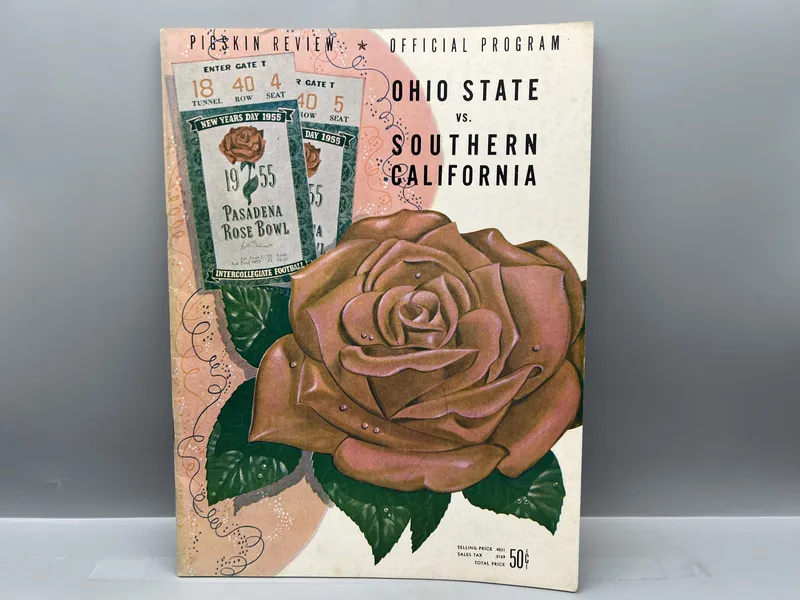 1955 Pigskin Review Ohio State vs. USC College Football Rose Bowl Official Game Program from auction in Greenville, Ohio — image 17