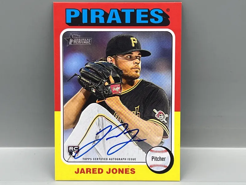 2024 Topps Heritage Jared Jones Real One On Card RC Auto from auction in Greenville, Ohio — image 21