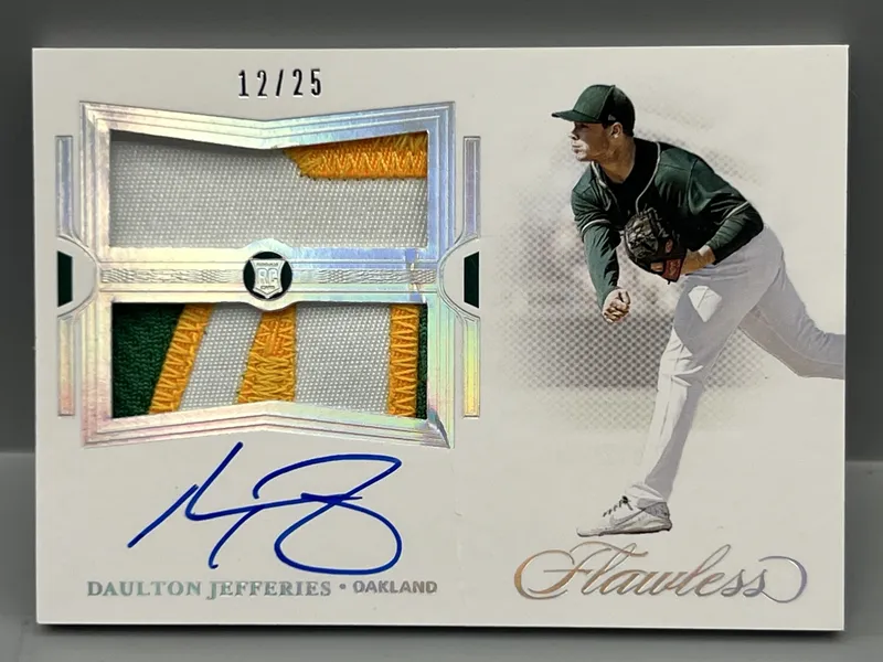 2021 Panini Flawless Daulton Jefferies On Card Rookie Patch Auto #/25 from auction in Greenville, Ohio — image 29