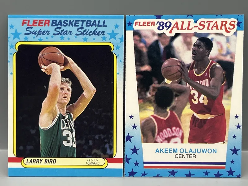 1988 Fleer Larry Bird All Star Sticker #2 & 1989 Fleer Hakeem Olajuwon All Star Sticker #2 from auction in Greenville, Ohio — image 40