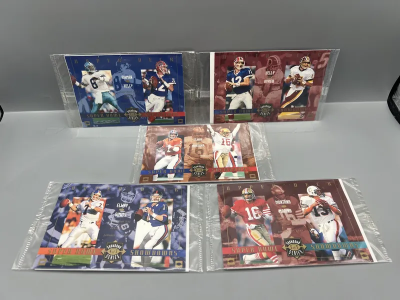 1993 Upper Deck Showdown Series Oversized Football Factory Sealed Complete 5 Card Set from auction in Greenville, Ohio — image 3