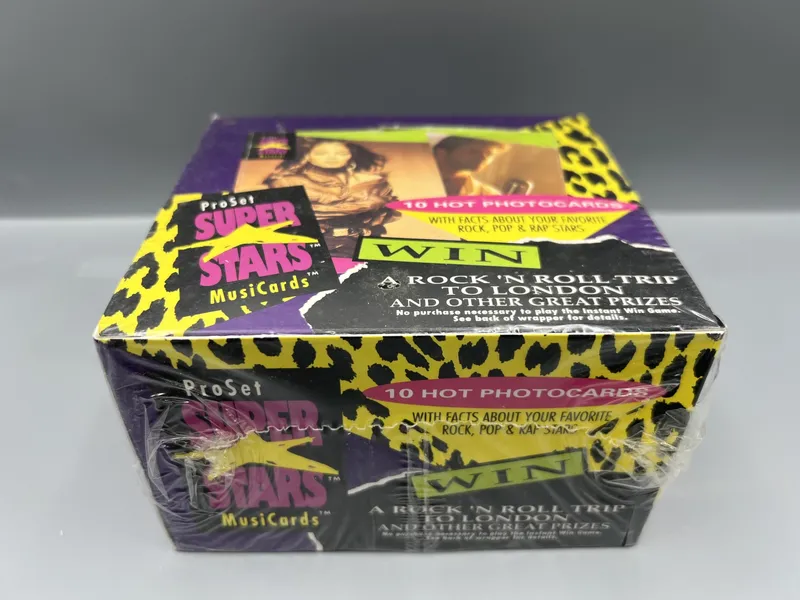 1991 Pro Set Super Stars Musicards Factory Sealed Wax Box from auction in Greenville, Ohio — image 39