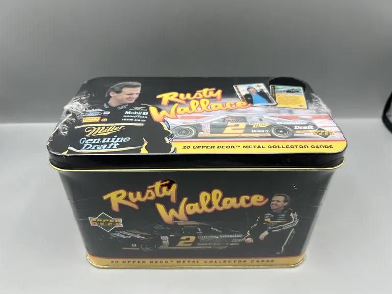 1995 Upper Deck Metallic Impressions Rusty Wallace Factory Sealed Metal Tin Collector Set from auction in Greenville, Ohio — image 43
