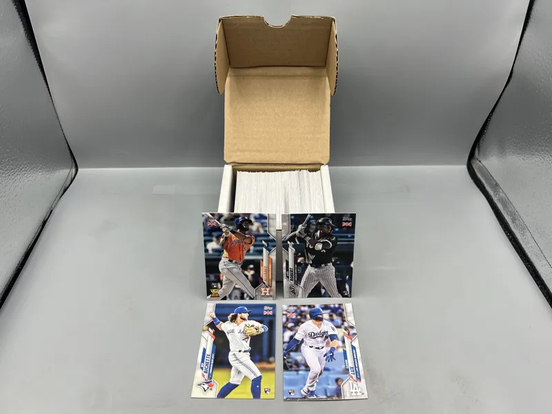 2020 Topps UK Edition Baseball Complete 200 Card Set W/ Yordan Alvarez RC, Luis Robert RC, Gavin Lux RC, & Bo Bichette RC from auction in Greenville, Ohio — image 14