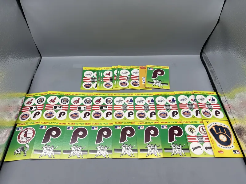 (30+) 1990 Fleer Action Series Baseball Stickers - Varying Conditions from auction in Greenville, Ohio — image 21