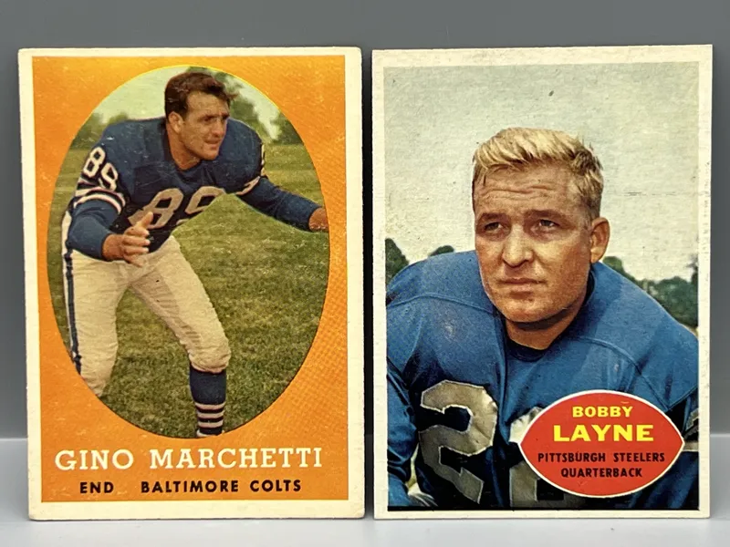 1958 Topps Gino Marchetti #16 & 1960 Topps Bobby Layne #60 from auction in Greenville, Ohio — image 28