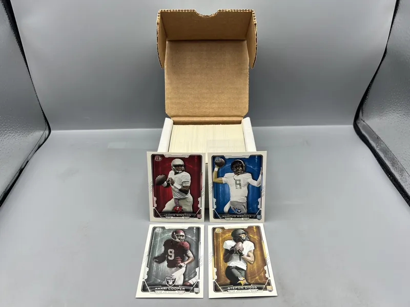 2015 Bowman Football Complete 220 Card Set W/ Jameis Winston RC, Marcus Mariota RC, Stefon Diggs RC, & Amari Cooper RC from auction in Greenville, Ohio — image 35