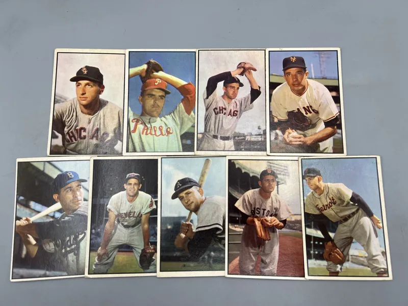 (9) 1953 Bowman Color Baseball Cards - Varying Conditions from auction in Greenville, Ohio — image 39